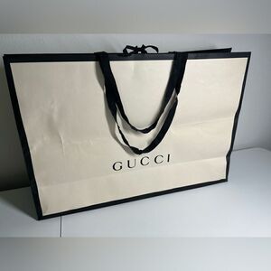 Gucci Big Paper Gift Bag Size 25” x 18” x 8” Black White